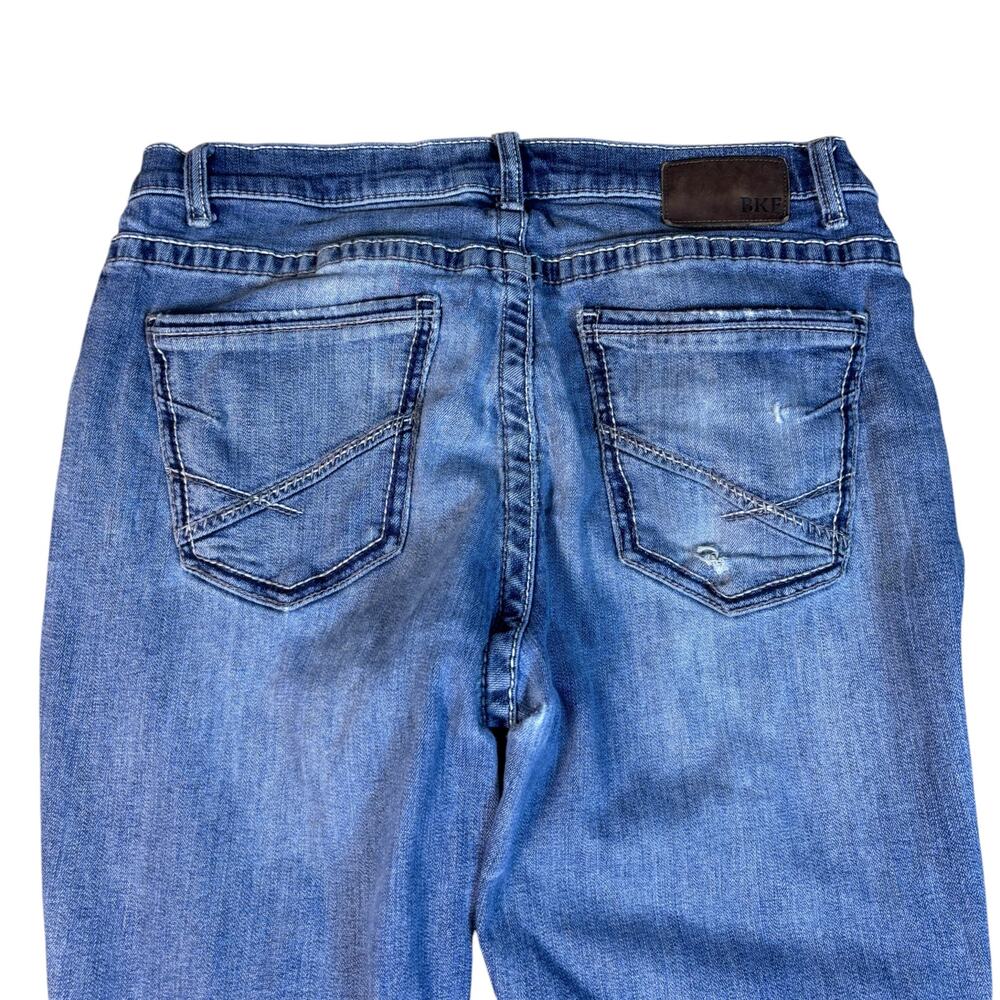 BKE jeans Tyler Straight 34x29 embroidered western stitched blue wash Buckle - Picture 2 of 7